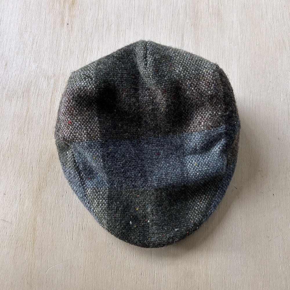 Shandon Hat Cap Mens Medium Gray Donegal Tweed Flat Newsboy Lined Winter Ireland